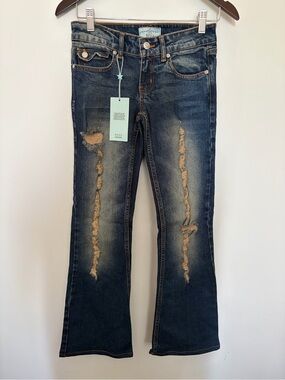 NWT ReVice Distressed Flared Denim Jeans - 24